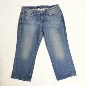Lucky Brand Jeans Womens 14 Blue Med Wash Mid Rise Straight Embroidered